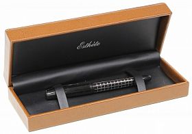 Ручка-роллер Protege цвет корпуса черный с рельефным рисунком в подарочной коробке